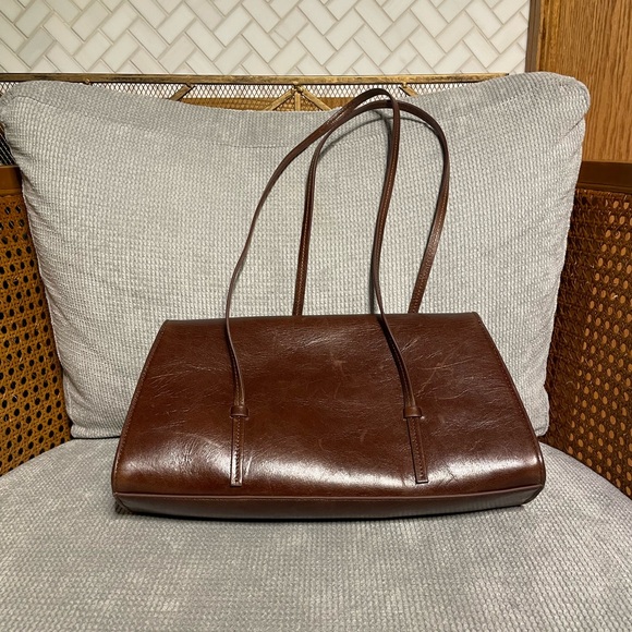 Reformation Elena Shoulder Bag Chestnut Leather - Picture 7 of 9